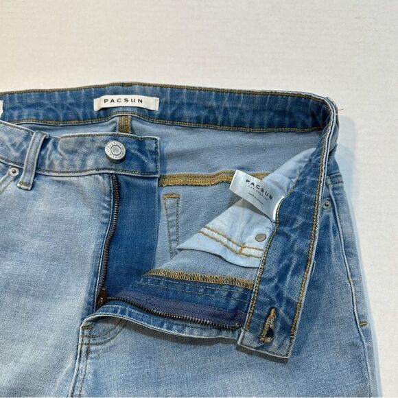 Pacsun Stacked Skinny Jeans Light Wash Denim Men’s 32x32 - Picture 4 of 11